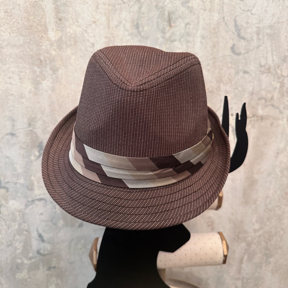 Goorin Bros Brothers Brown Striped Band Fedora Medium